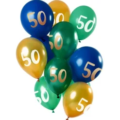 50 År Ballong Mix Grønn og Gul