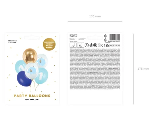 1 År Ballong Mix Lyseblå