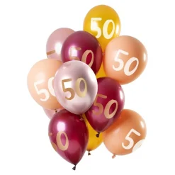 50 År Ballong Mix Rosa og Gull