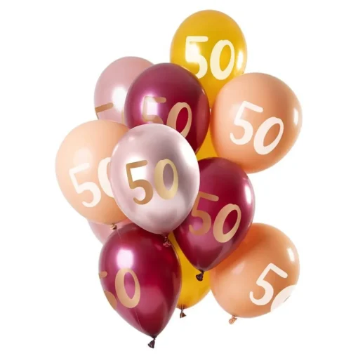 50 År Ballong Mix Rosa og Gull