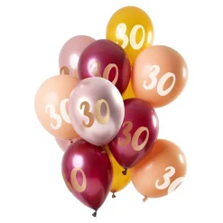 30 År Ballong Mix Rosa og Gull