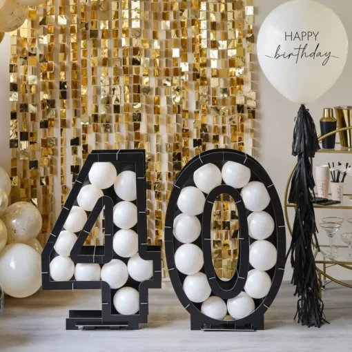 40 År Ballongboks Svart