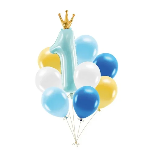 1 År Ballongbukett Lyseblå
