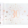 30 År Bordløper Hvit og Gullrosa
