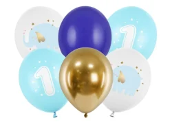 1 År Bursdag Ballonger Mix Lyseblå