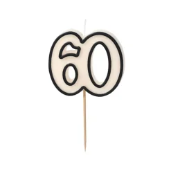 60 År Bursdag Kakelys Svart og Hvit