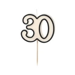 30 År Bursdag Kakelys Svart og Hvit