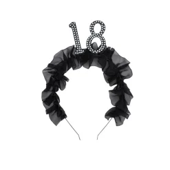 18 År Bursdag Perle Hårbøyle Svart