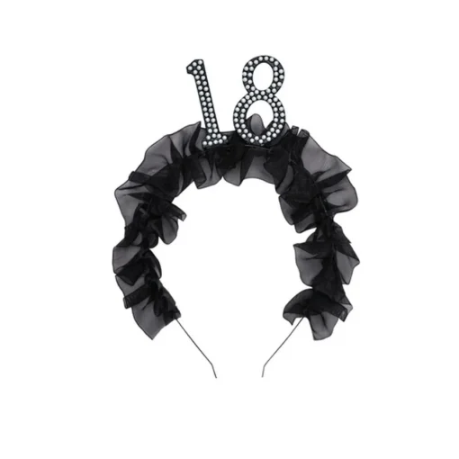18 År Bursdag Perle Hårbøyle Svart