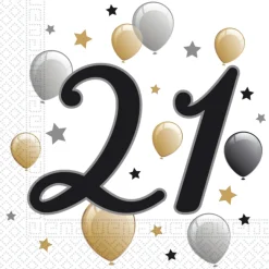 21 År Bursdag Servietter