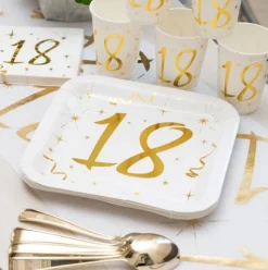 18 År Bursdag Servietter Gull