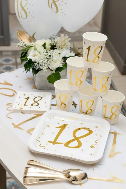 18 År Bursdag Servietter Gull