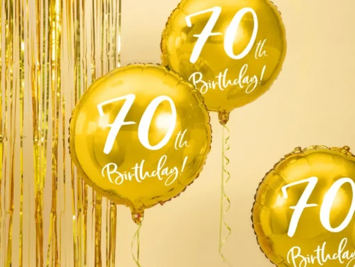 70 År Folieballong Gull