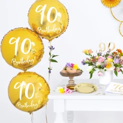 90 År Folieballong Gull