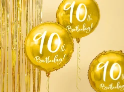 90 År Folieballong Gull