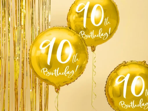 90 År Folieballong Gull
