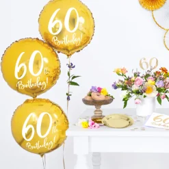 60 År Folieballong Gull