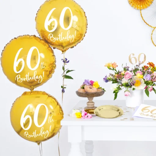 60 År Folieballong Gull