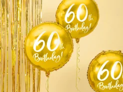 60 År Folieballong Gull