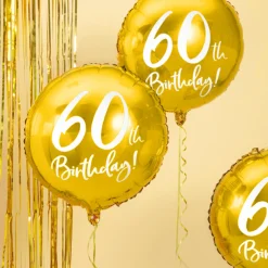 60 År Folieballong Gull