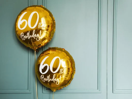 60 År Folieballong Gull
