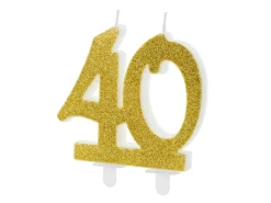 40 År Glitter Kakelys Gull