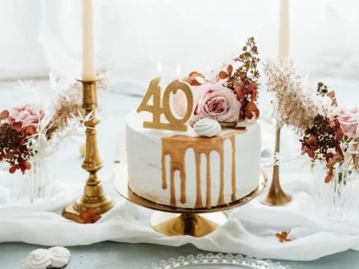 40 År Glitter Kakelys Gull