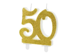 50 År Glitter Kakelys Gull
