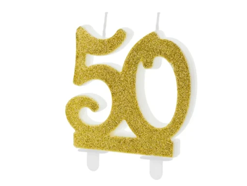 50 År Glitter Kakelys Gull