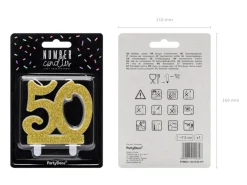 50 År Glitter Kakelys Gull