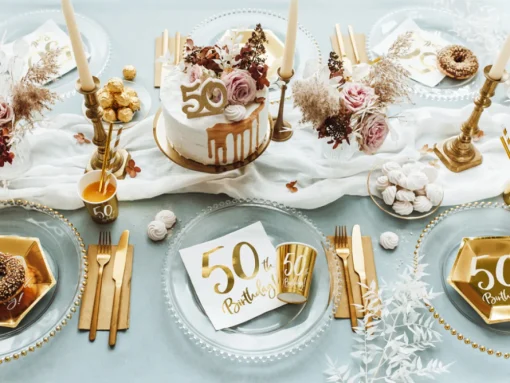 50 År Glitter Kakelys Gull