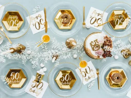 50 År Glitter Kakelys Gull