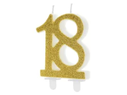 18 År Glitter Kakelys Gull