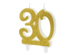 30 År Glitter Kakelys Gull