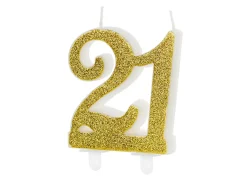 21 År Glitter Kakelys Gull
