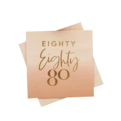 80 År Servietter Rosa