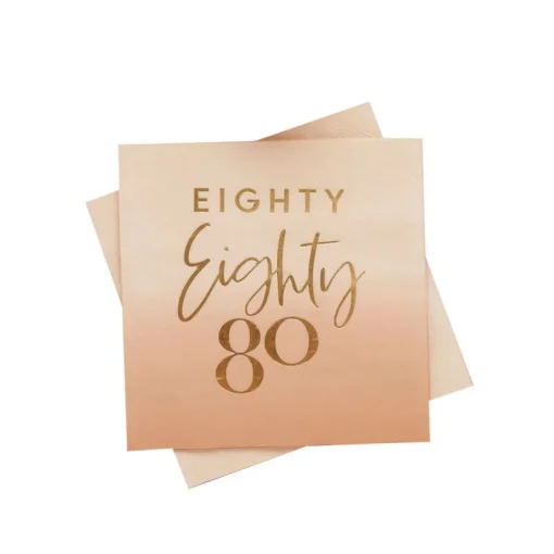 80 År Servietter Rosa