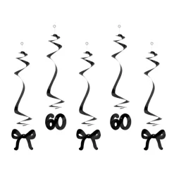 60 År Sløyfe Virvler Svart