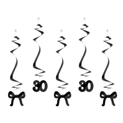 30 År Sløyfe Virvler Svart