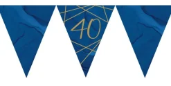 40 År Vimpelbanner Navy Gold Geode