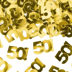 50 Års Konfetti Gull