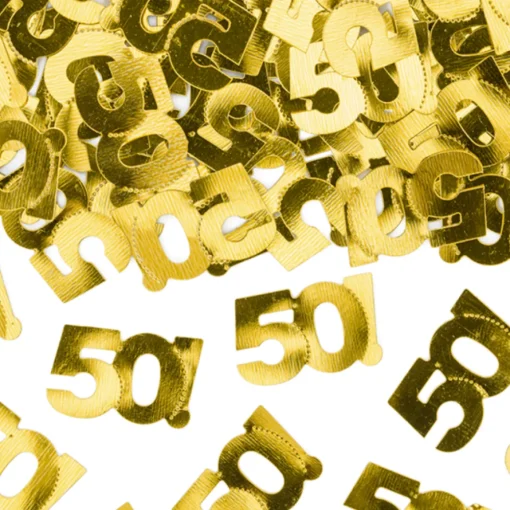 50 Års Konfetti Gull