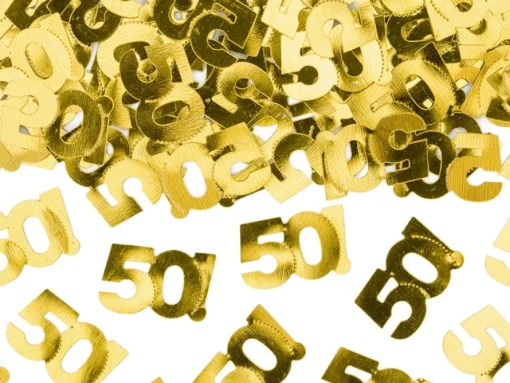 50 Års Konfetti Gull