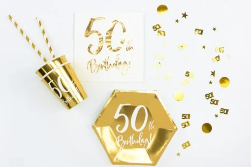 50 Års Konfetti Gull