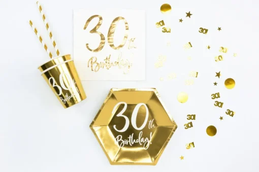 30 Års Konfetti Gull