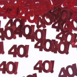 40 Års Konfetti Rød