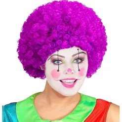 Afro Klovneparykk Lilla