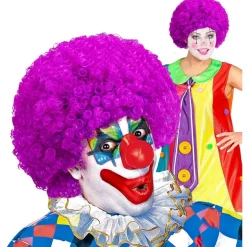 Afro Klovneparykk Lilla