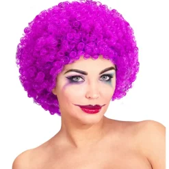 Afro Klovneparykk Lilla