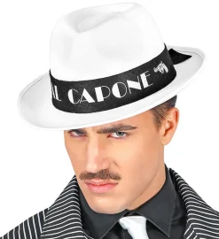 Al Capone Hatt Hvit